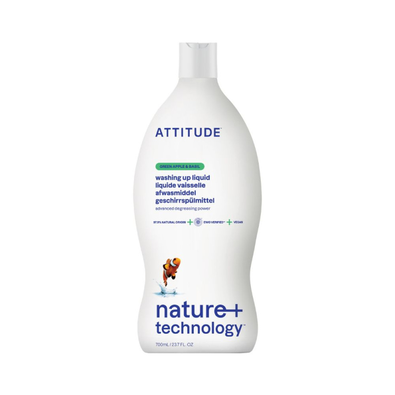 Prostředek na mytí nádobí ATTITUDE s vůní zeleného jablka a bazalky 700 ml
