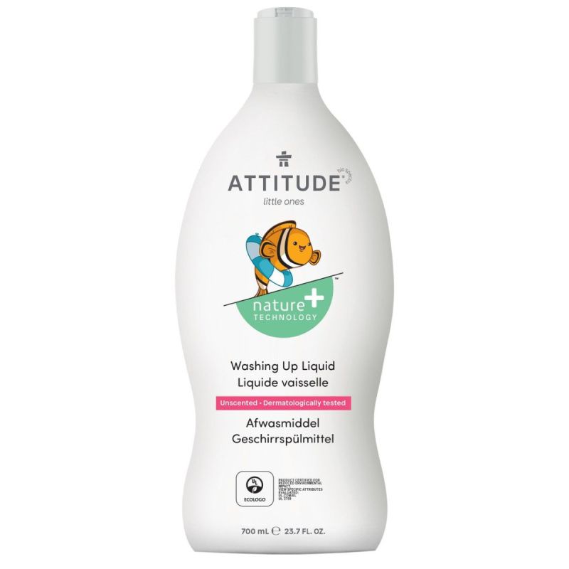 Prostředek na mytí nádobí pro děti bez vůně Attitude 700 ml