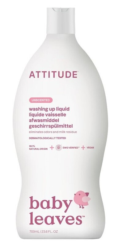 Prostředek na mytí nádobí pro děti bez vůně Attitude 700 ml