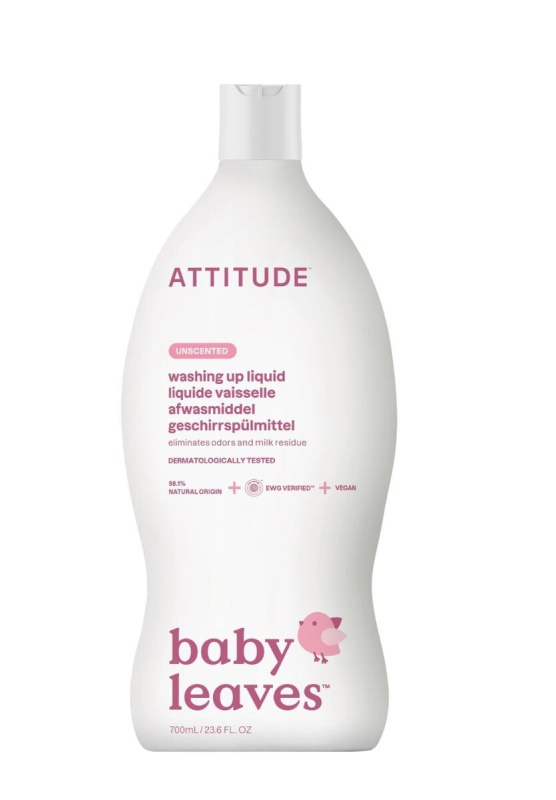 Prostředek na mytí nádobí pro děti bez vůně Attitude 700 ml