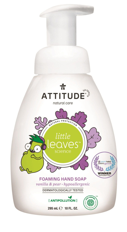 Dětské pěnivé mýdlo na ruce ATTITUDE Little leaves s vůní vanilky a hrušky 295 ml