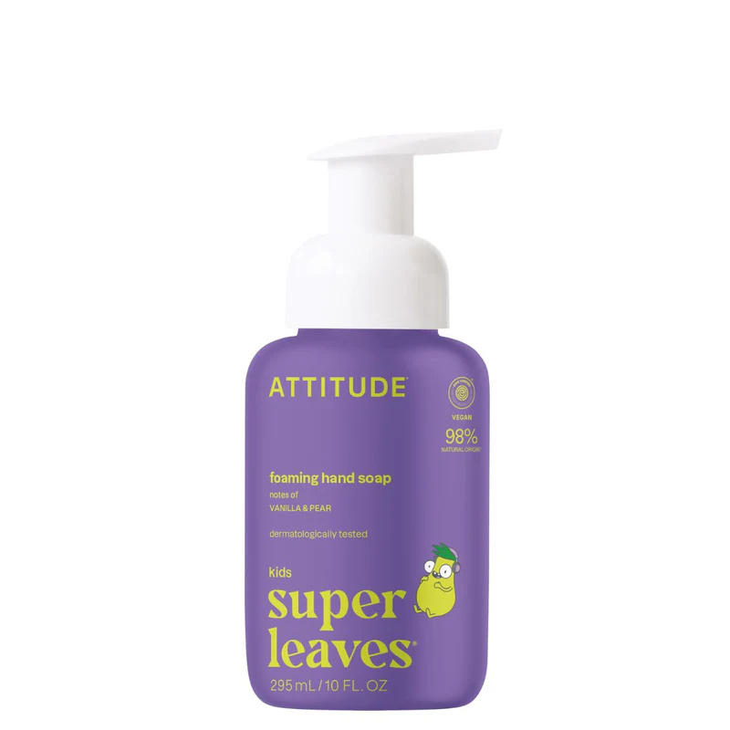 Dětské pěnivé mýdlo na ruce ATTITUDE Little leaves s vůní vanilky a hrušky 295 ml