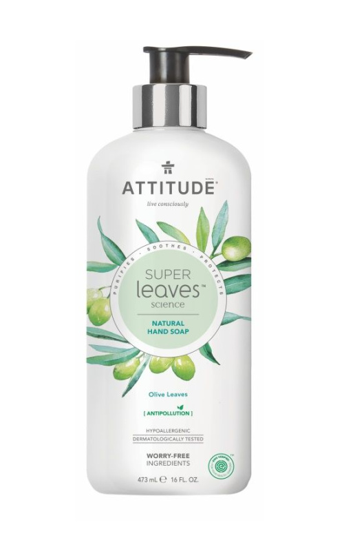 Přírodní mýdlo na ruce ATTITUDE Super leaves s detoxikačním účinkem - olivové listy 473 ml