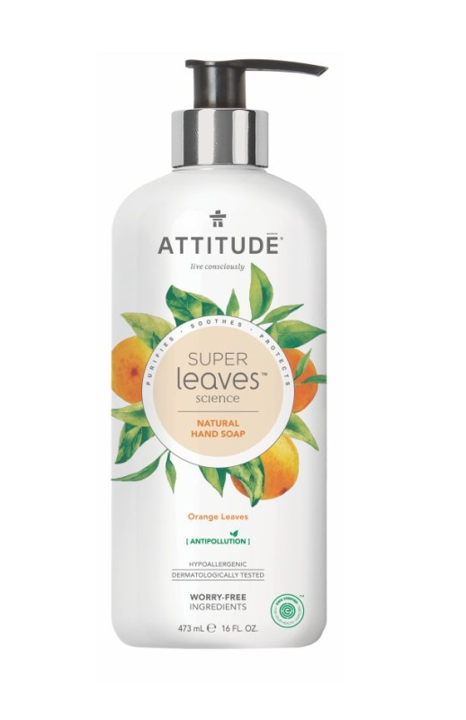 Přírodní mýdlo na ruce ATTITUDE Super leaves s detoxikačním účinkem - pomerančové listy 473 ml