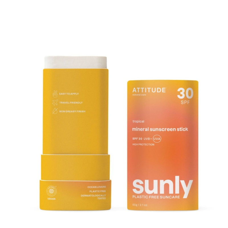 ATTITUDE 100% minerální ochranná tyčinka na tělo SPF 30 Tropical 60 g