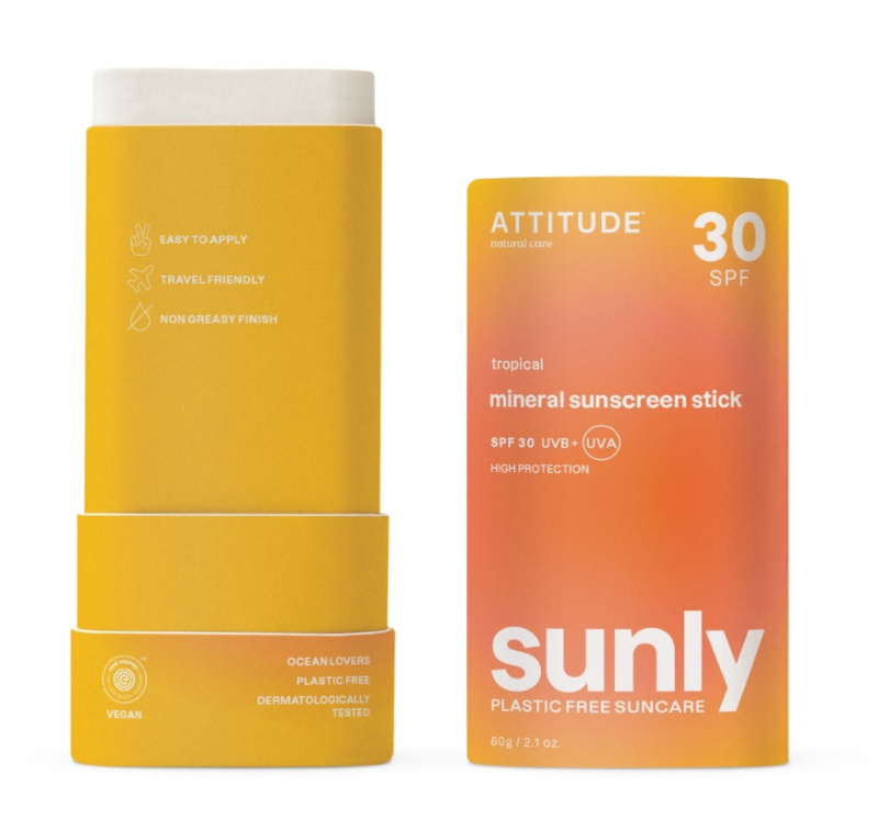 ATTITUDE 100% minerální ochranná tyčinka na tělo SPF 30 Tropical 60 g