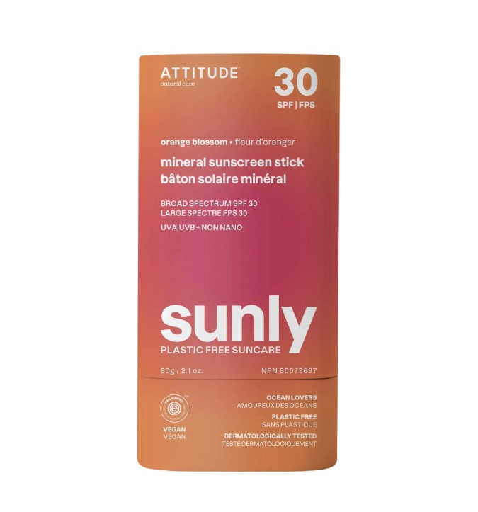 Attitude Sunly Orange Blossom minerální krém na opalování v tyčince SPF 30 60 g