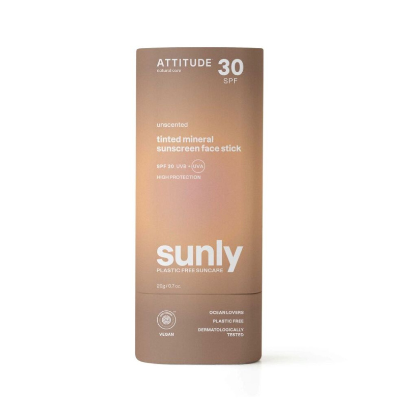 Attitude Sunly Tinted Face Stick minerální krém na opalování v tyčince SPF 30 20 g