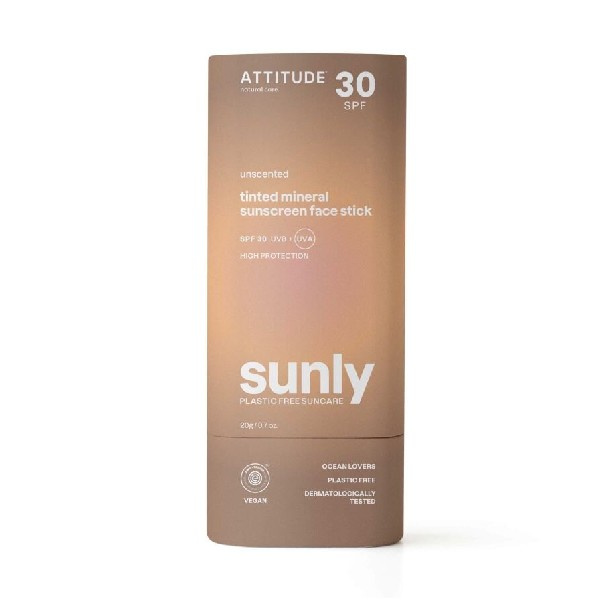 Attitude Sunly Tinted Face Stick minerální krém na opalování v tyčince SPF 30 20 g