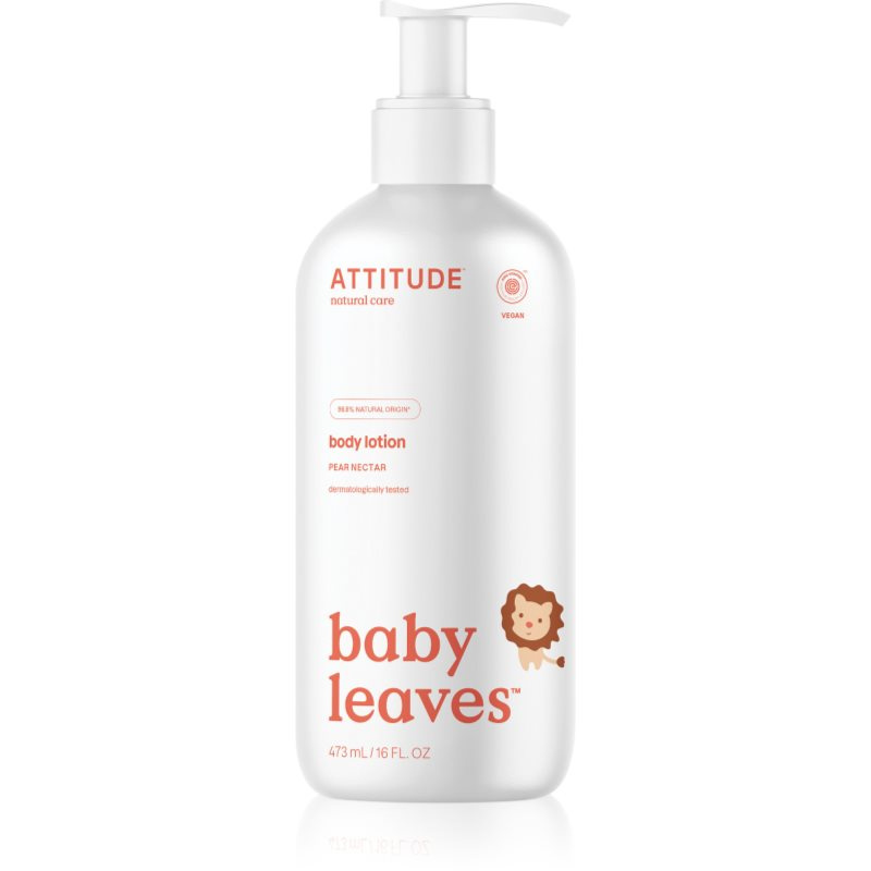 Baby leaves Dětské tělové mléko s vůní hruškové šťávyl Attitude 473ml