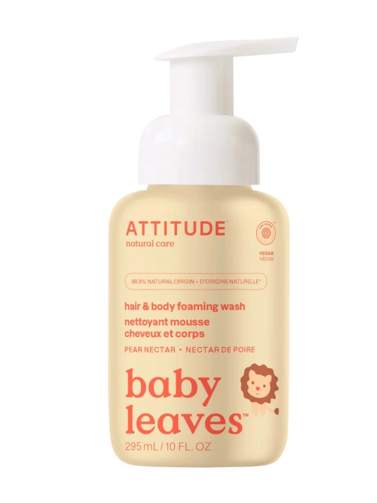 Dětská mycí pěna (2 v 1) ATTITUDE Baby leaves s vůní hruškové šťávy 295 ml