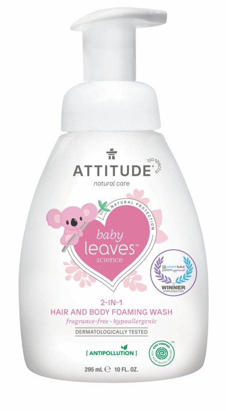 Dětská mycí pěna  (2 v 1) ATTITUDE Baby leaves bez vůně 295 ml