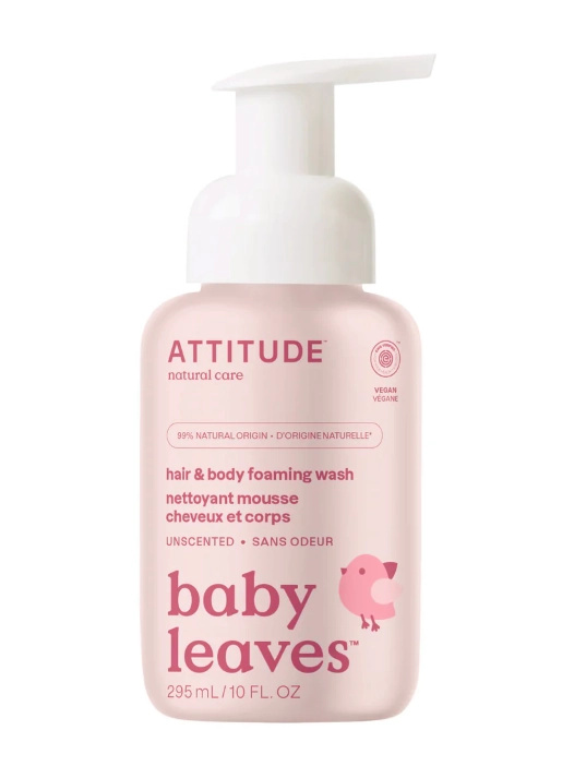 Dětská mycí pěna  (2 v 1) ATTITUDE Baby leaves bez vůně 295 ml