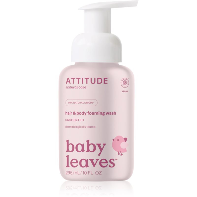 Dětská mycí pěna  (2 v 1) ATTITUDE Baby leaves bez vůně 295 ml