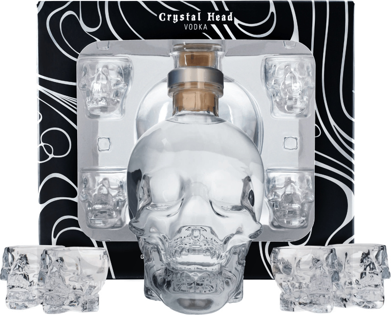 Crystal Head + 4 sklenice 40% 0,7l (darčekové balenie 4 poháre)