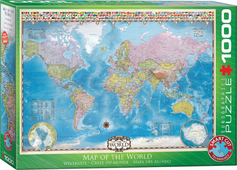 EUROGRAPHICS Puzzle Mapa světa 1000 dílků