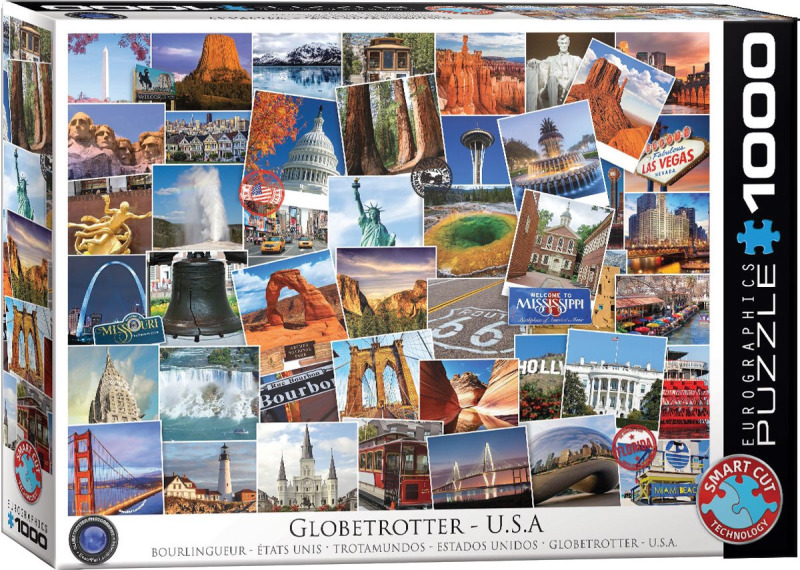 EUROGRAPHICS Puzzle Světoběžník - USA 1000 dílků