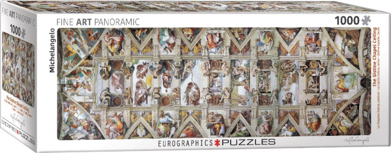 EUROGRAPHICS Panoramatické puzzle Strop Sixtinské kaple 1000 dílků