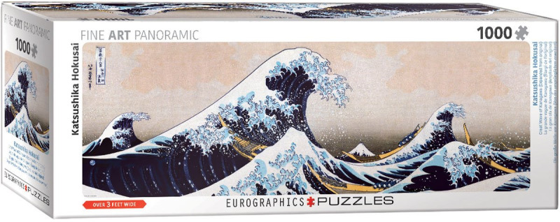 EUROGRAPHICS Panoramatické puzzle Velká vlna na pobřeží Kanagawy 1000 dílků