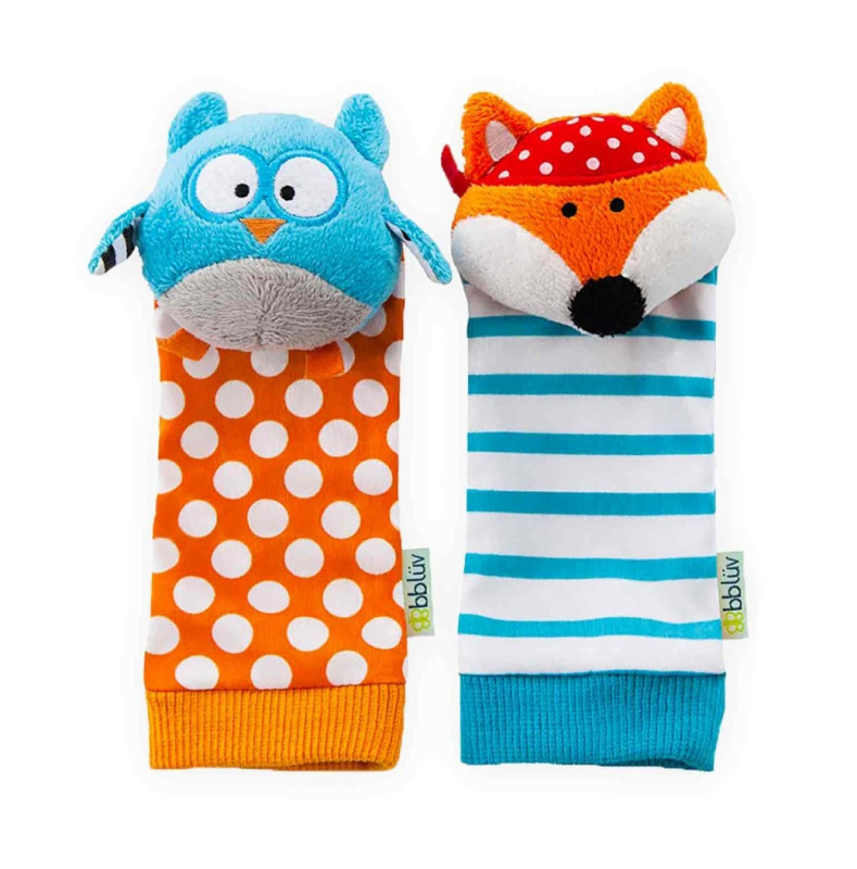 BBLÜV Düo chrastící ponožky Owl / Fox 2 ks