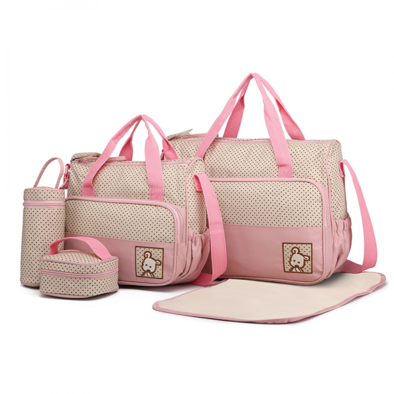 KONO Miss Lulu 9026 Set tašek pro maminky Růžová