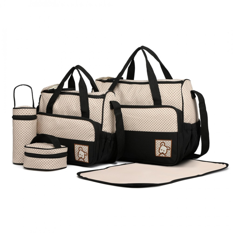 KONO Miss Lulu 9026 Set tašek pro maminky Černá