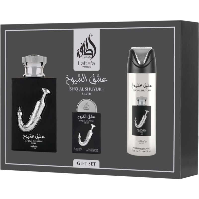 Lattafa Pride Ishq Al Shuyukh Silver dárková sada unisex 1 ks