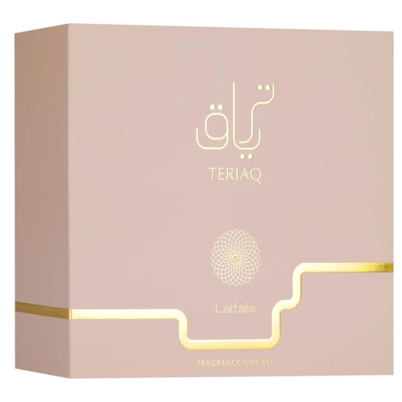Lattafa Dárkový set Teriaq - Parfém 100ml + Olejový parfém 12ml + Vlasový sprej 50ml