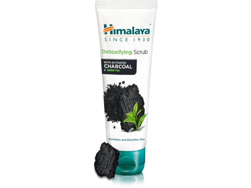 Himalaya Detoxifying Scrub, Detoxikační peeling s aktivním uhlím a zeleným čajem, 75 ml