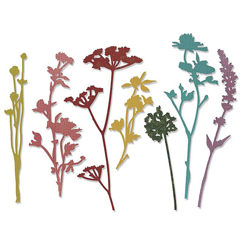 Trávy ve větru - vyřezávací kovové šablony Thinlits (7ks)