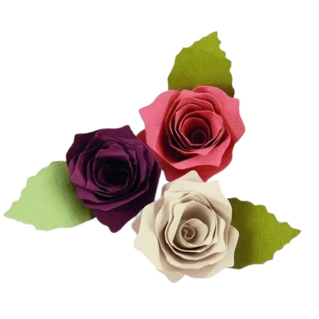 Růže 3D ke složení - vyřezávací šablona Bigz