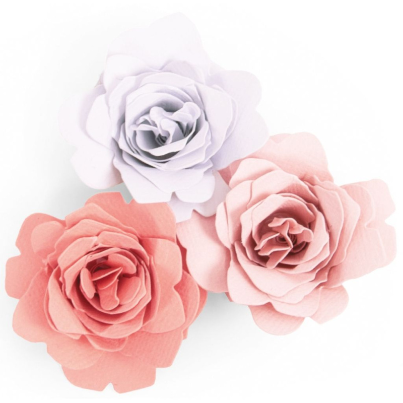 3D růže ke složení - vyřezávací šablona Bigz