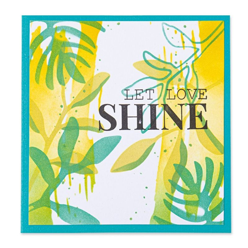 Plastová šablona 12,5x12,5cm vrstvené listy (4ks)