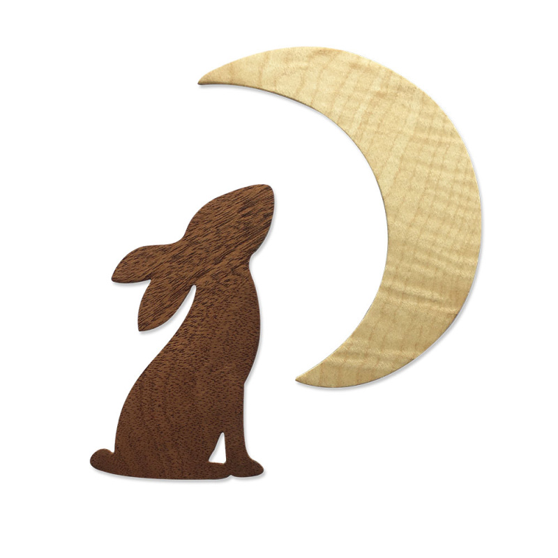 Králík a měsíc - vyřezávací šablona Bigz