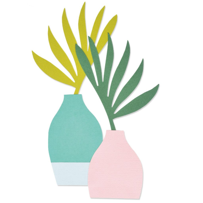 Váza a list - vyřezávací šablona Bigz L