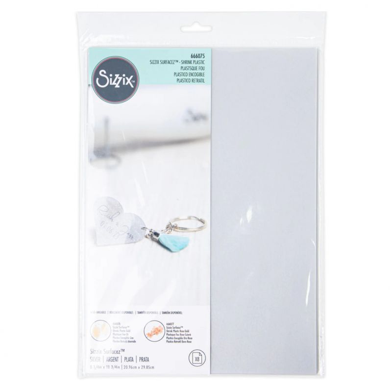 Smršťovací fólie sada (A4) - metalická stříbrná (8ks)