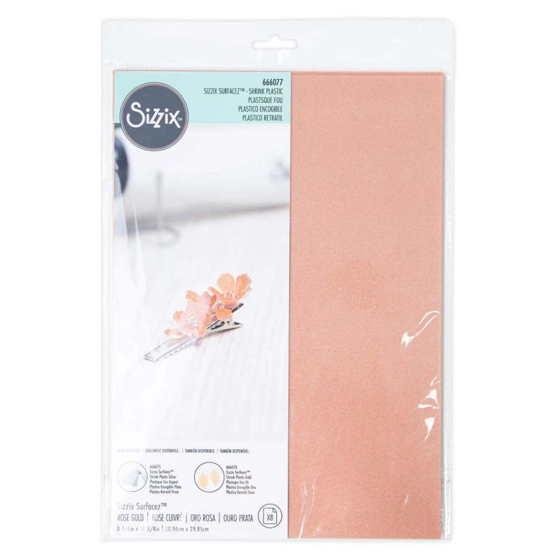 Smršťovací fólie sada (A4) - metalická rose gold (8ks)