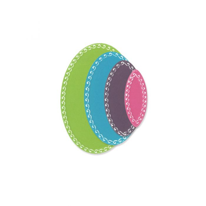 Ovály - vyřezávací a embosovací kovové šablony Framelits (9ks)