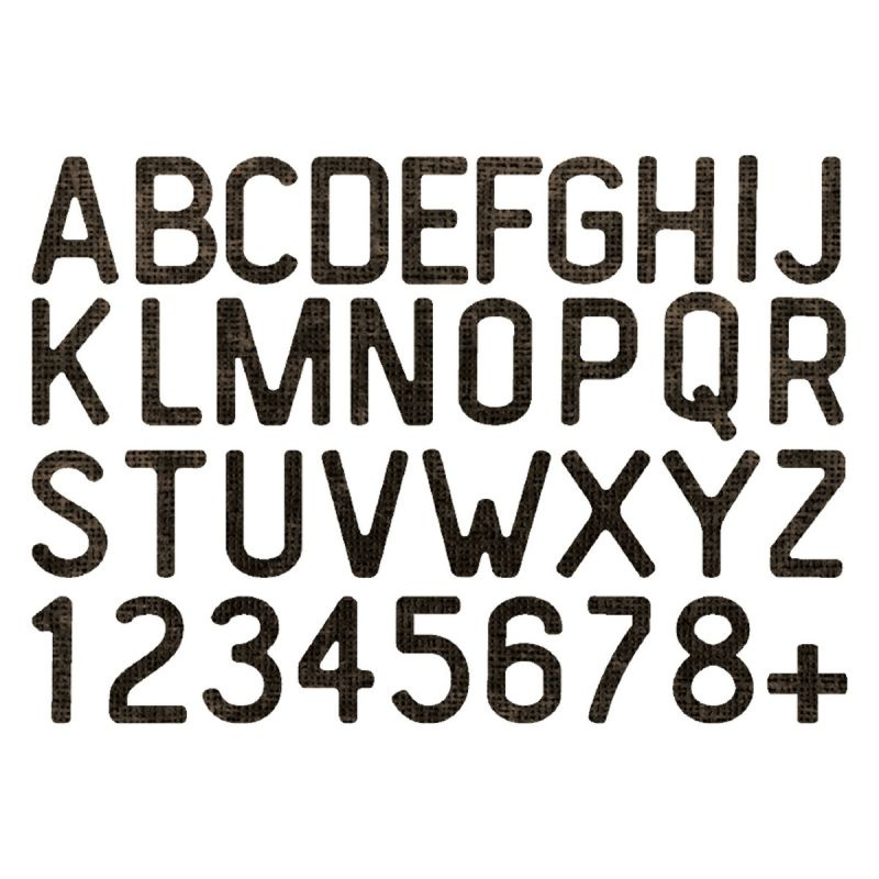 Abeceda a čísla - vyřezávací kovové šablony Thinlits (36ks) a embosovací kapsa