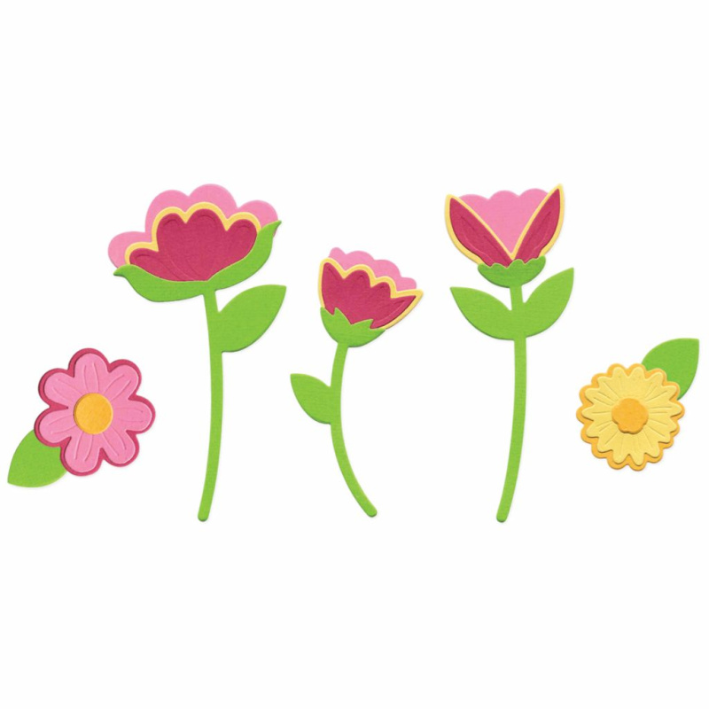 Květiny - vyřezávací kovové šablony Thinlits (19ks)