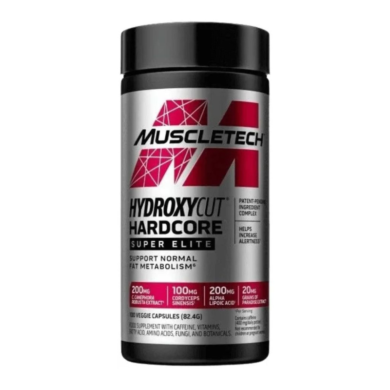 MuscleTech Hydroxycut Hardcore Super ELITE, Spalovač tuku, 100 kapslí