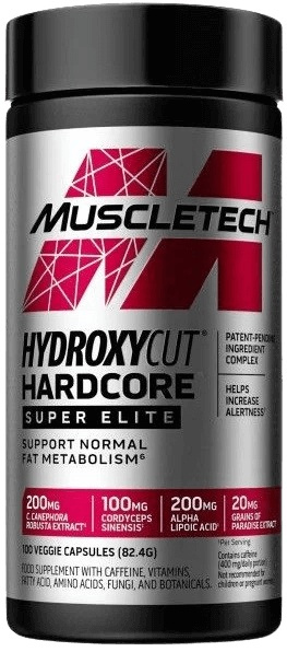 MuscleTech Hydroxycut Hardcore Super ELITE, Spalovač tuku, 100 kapslí