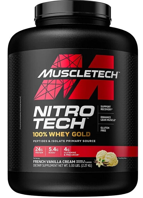 MuscleTech Nitro-Tech 100% Whey Gold 2270 g - jahodový koláč