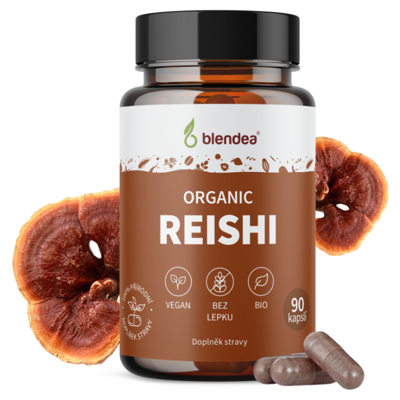 Blendea Reishi BIO Organic, 100% rostlinné, 90 kapslí