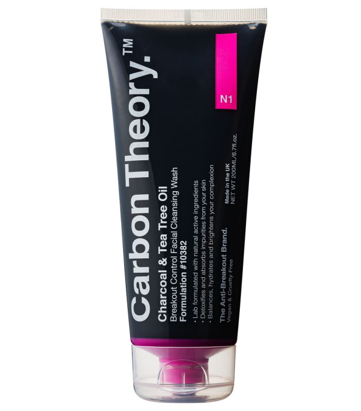Carbon Theory Charcoal & Tea Tree Oil hloubkově čisticí gel s aktivním uhlím 200 ml
