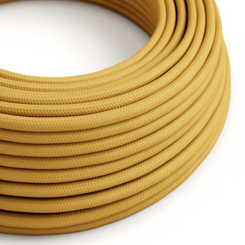 creative cables Hedvábný textilní elektrický kabel, RM25 hořčicový Počet žil: 3x0.75