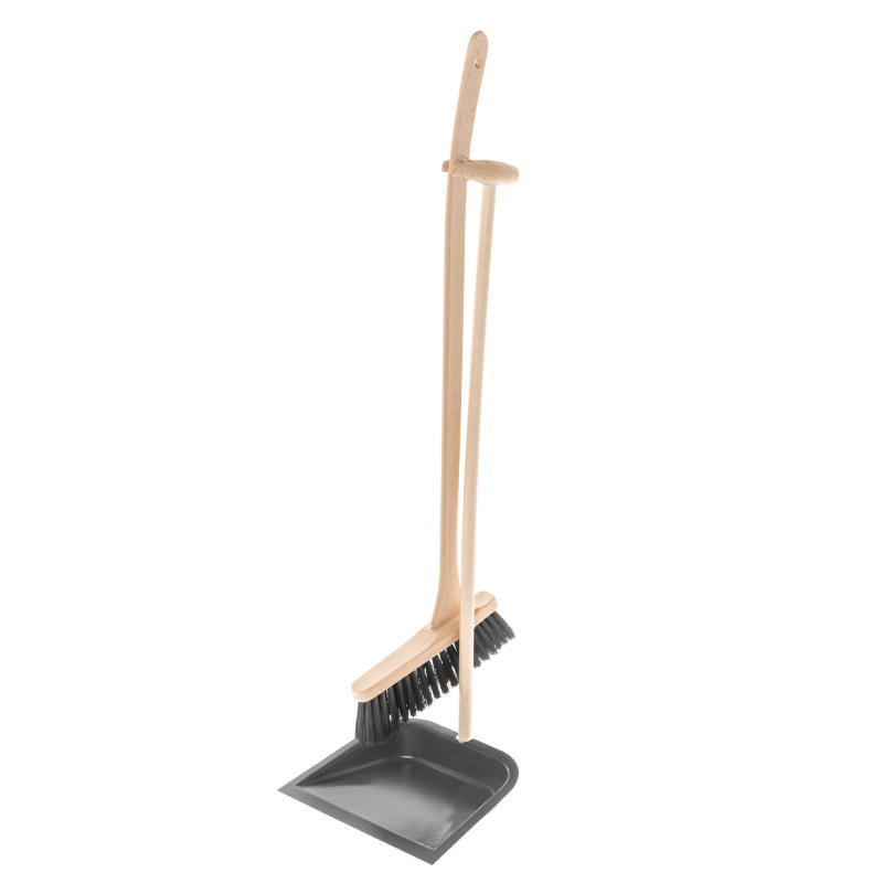 Nord Clean Dřevěný smeták a lopatka, 92 cm černá