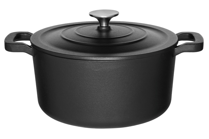 Maku Litinový kotlík s poklicí, Ø 24 cm černá