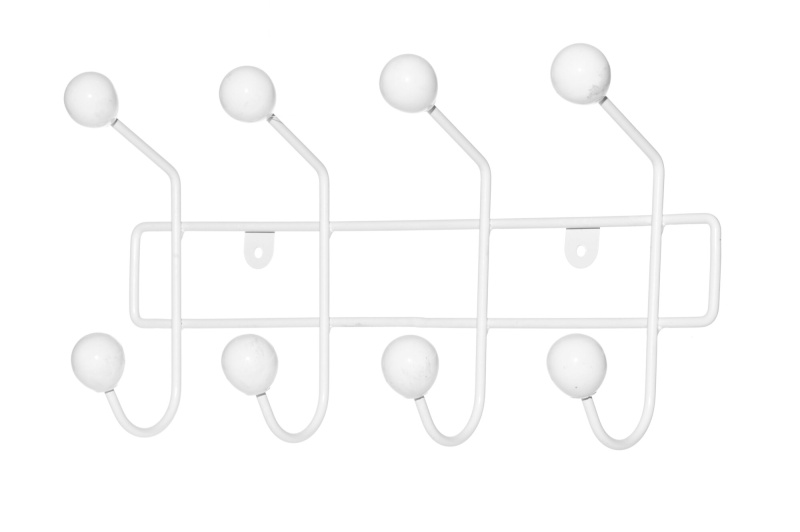 4Living Nástěnný věšák, 8 háčků, bílý bílý