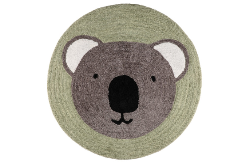 4Living Koberec do dětského pokoje KOALA, Ø 100 cm zelený